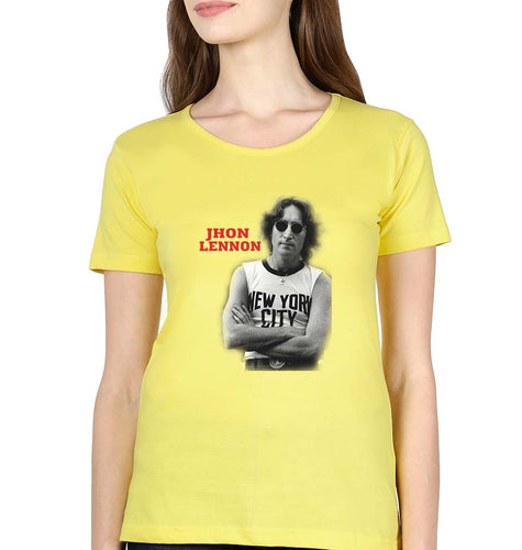 John Lennon T-Shirt for Women-Yellow-Ektarfa.online