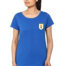 Load image into Gallery viewer, Uruguay Football T-Shirt for Women-XS(32 Inches)-Royal Blue-Ektarfa.online
