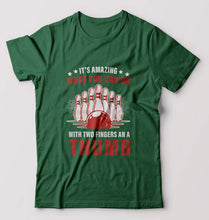 Load image into Gallery viewer, Bowling T-Shirt for Men-Bottle Green-Ektarfa.online
