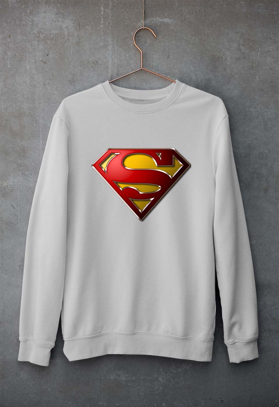 Superman Superhero Unisex Sweatshirt for Men/Women-Grey Melange-Ektarfa.online