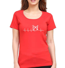 Load image into Gallery viewer, Drummer T-Shirt for Women-Red-Ektarfa.online
