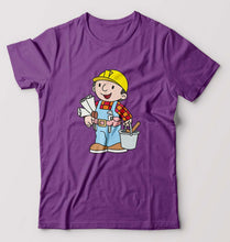 Load image into Gallery viewer, Bob the Builder T-Shirt for Men-S(38 Inches)-Purpul-Ektarfa.online
