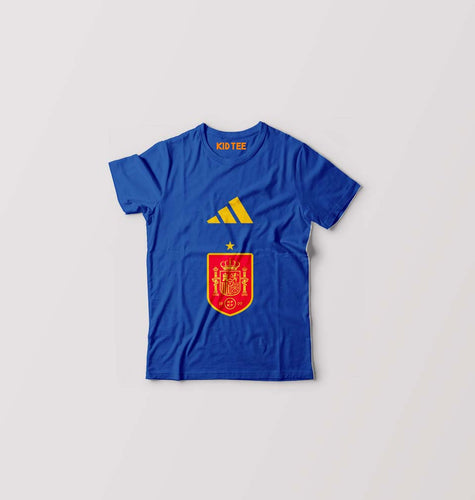 Spain Football Kids T-Shirt for Boy/Girl-Royal Blue-Ektarfa.online