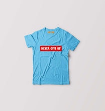 Load image into Gallery viewer, Never Give UP Kids T-Shirt for Boy/Girl-Sky Blue-Ektarfa.online
