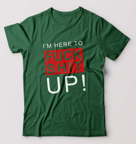 Fuck T-Shirt for Men-Bottle Green-Ektarfa.online