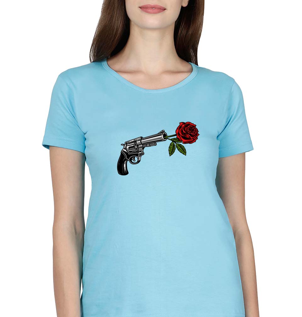 Guns N' Roses T-Shirt for Women-XS(32 Inches)-SkyBlue-Ektarfa.online