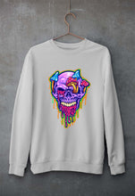 Load image into Gallery viewer, Trippy Psychedelic Skull Unisex Sweatshirt for Men/Women-Grey Melange-Ektarfa.online
