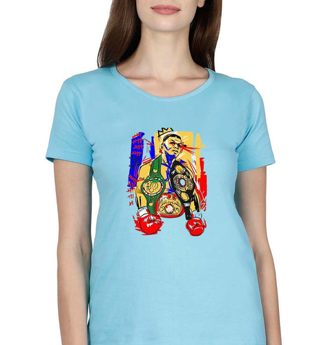 Mike Tyson T-Shirt for Women-Light Blue-Ektarfa.online