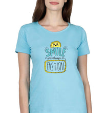 Load image into Gallery viewer, Smile are Always in Fashion T-Shirt for Women-XS(32 Inches)-SkyBlue-Ektarfa.online
