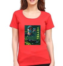 Load image into Gallery viewer, Sebastian Vettel F1 T-Shirt for Women-XS(32 Inches)-Red-Ektarfa.online
