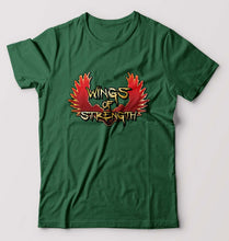 Load image into Gallery viewer, Wings of Strength T-Shirt for Men-S(38 Inches)-Bottle Green-Ektarfa.online
