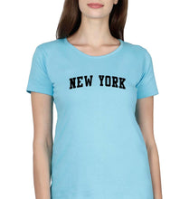 Load image into Gallery viewer, New York T-Shirt for Women-SkyBlue-Ektarfa.online

