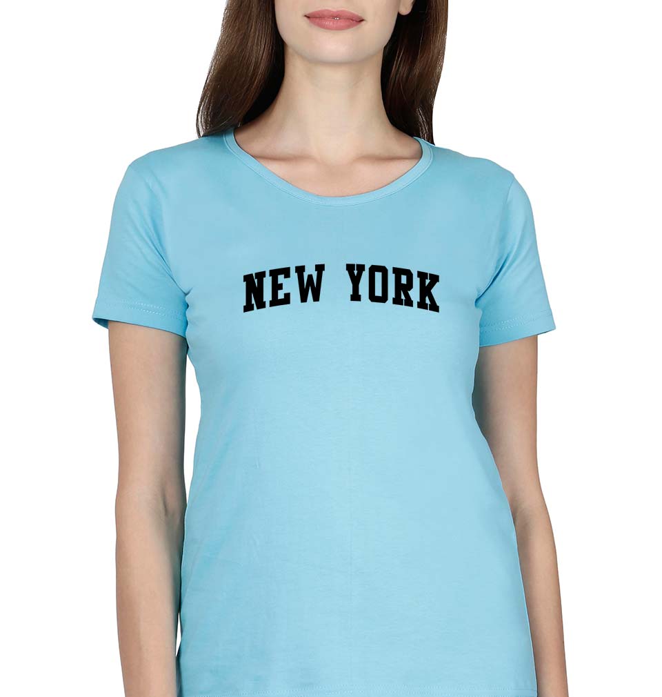 New York T-Shirt for Women-SkyBlue-Ektarfa.online
