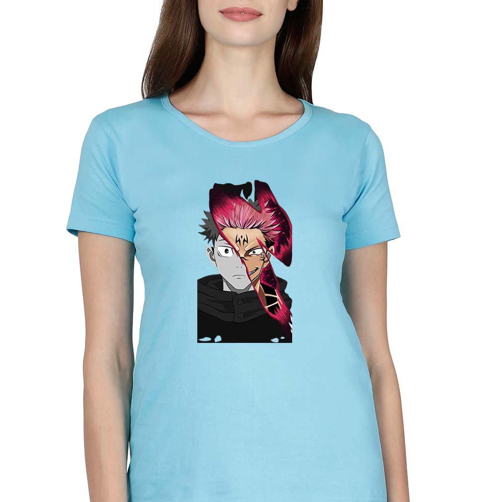 Sukuna Anime T-Shirt for Women-SkyBlue-Ektarfa.online