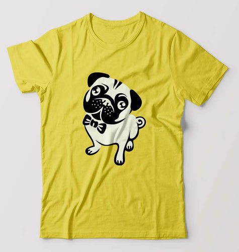 Pug Dog T-Shirt for Men-Yellow-Ektarfa.online