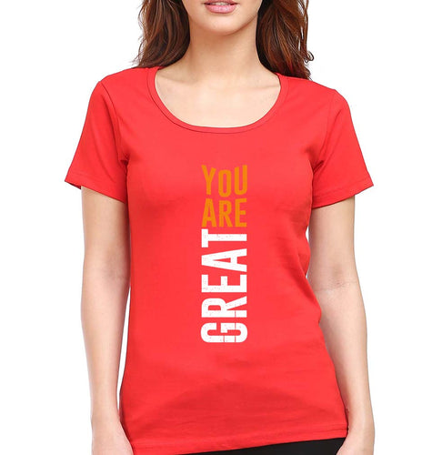 You Are Great T-Shirt for Women-Red-Ektarfa.online