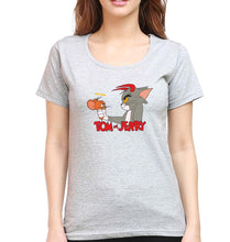 Load image into Gallery viewer, Tom and Jerry T-Shirt for Women-XS(32 Inches)-Grey Melange-Ektarfa.online
