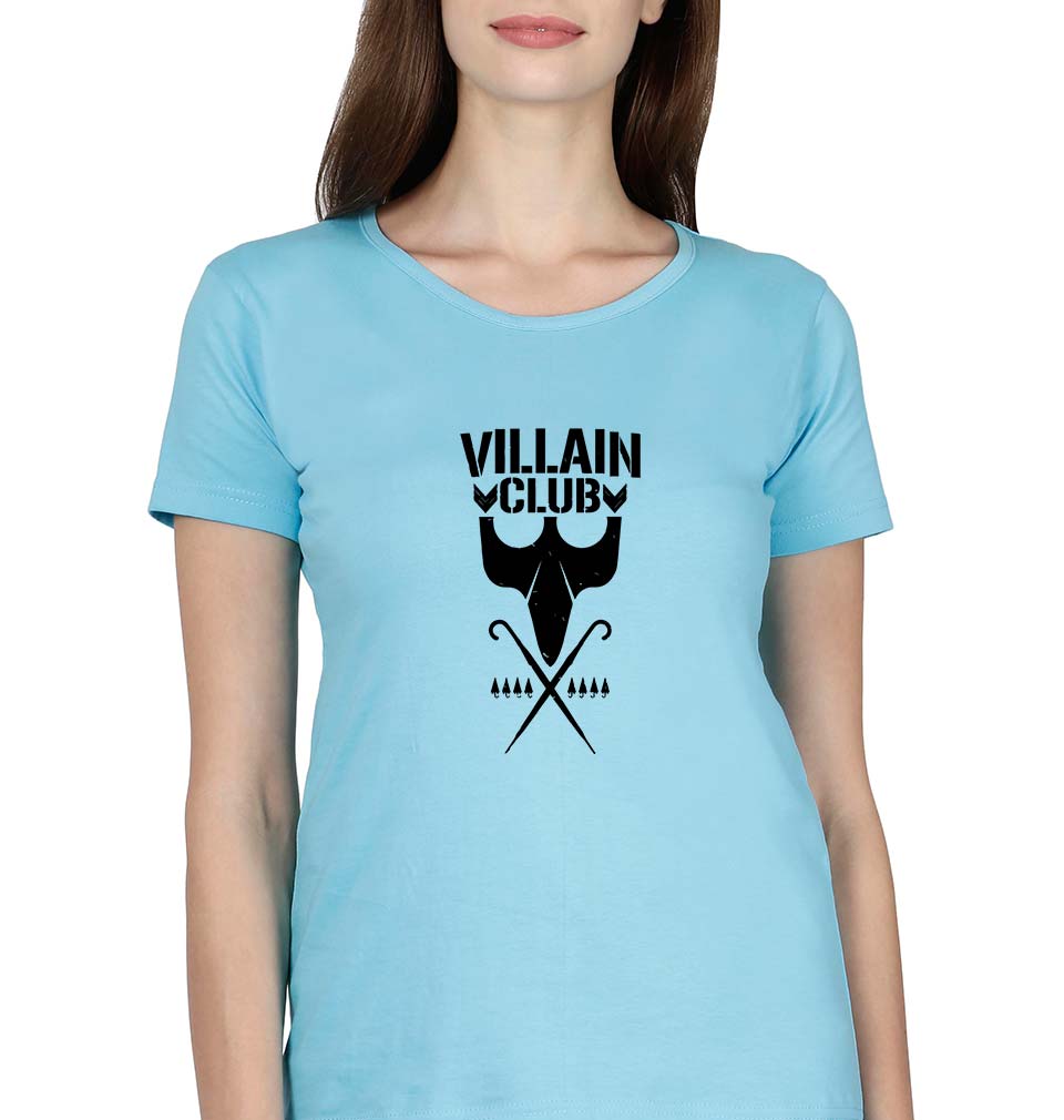 Villain Club T-Shirt for Women-XS(32 Inches)-SkyBlue-Ektarfa.online