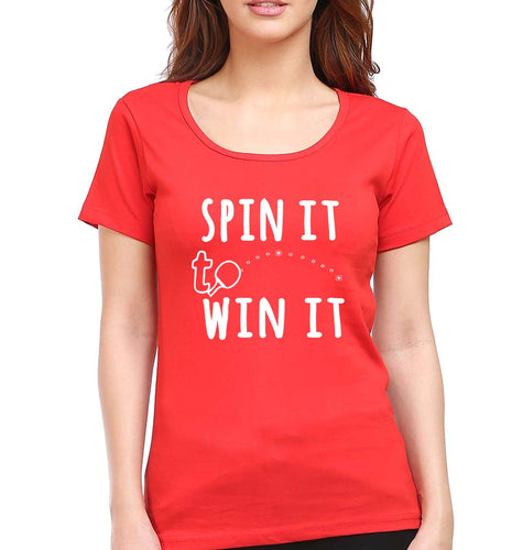Table Tennie (TT) T-Shirt for Women-Red-Ektarfa.online
