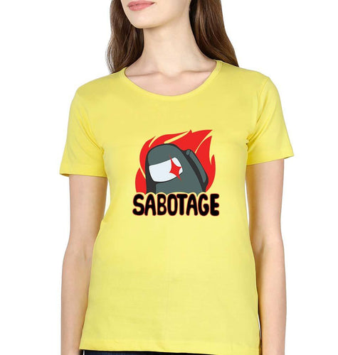 Among Us T-Shirt for Women-Yellow-Ektarfa.online