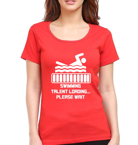Swimming T-Shirt for Women-Red-Ektarfa.online