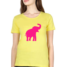 Load image into Gallery viewer, Pink Elephant T-Shirt for Women-Yellow-Ektarfa.online
