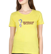 Load image into Gallery viewer, FIFA World Cup Qatar 2022 T-Shirt for Women-XS(32 Inches)-Yellow-Ektarfa.online
