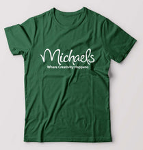 Load image into Gallery viewer, Michaels T-Shirt for Men-S(38 Inches)-Bottle Green-Ektarfa.online
