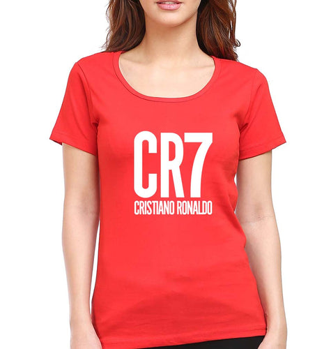 Cristiano Ronaldo CR7 T-Shirt for Women-Red-Ektarfa.online