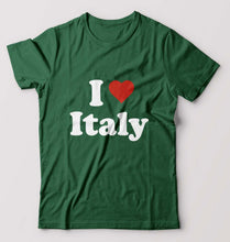 Load image into Gallery viewer, I Love Italy T-Shirt for Men-Bottle Green-Ektarfa.online

