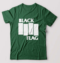 Load image into Gallery viewer, Black Flag T-Shirt for Men-S(38 Inches)-Bottle Green-Ektarfa.online
