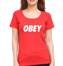 Load image into Gallery viewer, Obey T-Shirt for Women-XS(32 Inches)-Red-Ektarfa.online
