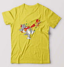 Load image into Gallery viewer, Tom and Jerry T-Shirt for Men-S(38 Inches)-Yellow-Ektarfa.online
