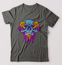 Load image into Gallery viewer, Trippy Psychedelic Skull T-Shirt for Men-Charcoal-Ektarfa.online
