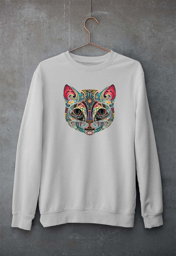 Psychedelic Cat Unisex Sweatshirt for Men/Women-Grey Melange-Ektarfa.online
