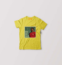 Load image into Gallery viewer, Eusébio Kids T-Shirt for Boy/Girl-Mustard Yellow-Ektarfa.online
