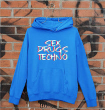 Load image into Gallery viewer, Sex Drugs Techno Unisex Hoodie for Men/Women-S(40 Inches)-Royal Blue-Ektarfa.online
