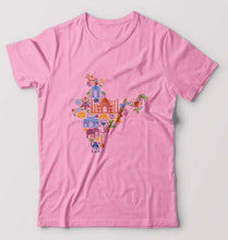 Load image into Gallery viewer, India T-Shirt for Men-S(38 Inches)-Light Baby Pink-Ektarfa.online
