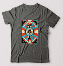 Load image into Gallery viewer, Psychedelic Peace and Love T-Shirt for Men-S(38 Inches)-Charcoal-Ektarfa.online
