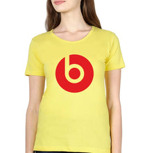 Load image into Gallery viewer, Beats T-Shirt for Women-XS(32 Inches)-Yellow-Ektarfa.online
