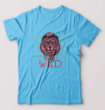 Load image into Gallery viewer, Stay Wild T-Shirt for Men-S(38 Inches)-Light Blue-Ektarfa.online
