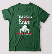Load image into Gallery viewer, Goku Gym T-Shirt for Men-S(38 Inches)-Bottle Green-Ektarfa.online
