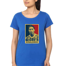 Load image into Gallery viewer, Ronaldinho T-Shirt for Women-XS(32 Inches)-Royal Blue-Ektarfa.online
