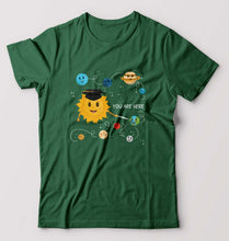 Load image into Gallery viewer, Solar System T-Shirt for Men-S(38 Inches)-Bottle Green-Ektarfa.online
