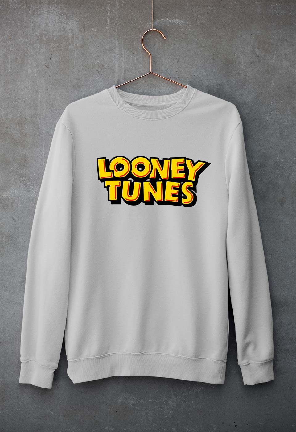 Looney Tunes Unisex Sweatshirt for Men/Women-S(40 Inches)-Grey Melange-Ektarfa.online