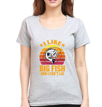 Load image into Gallery viewer, Fishing T-Shirt for Women-Grey Melange-Ektarfa.online
