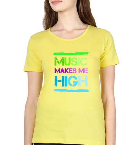Music T-Shirt for Women-Mustard Yellow-Ektarfa.online