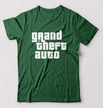 Load image into Gallery viewer, Grand Theft Auto (GTA) T-Shirt for Men-S(38 Inches)-Bottle Green-Ektarfa.online
