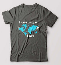 Load image into Gallery viewer, Traveling is Love T-Shirt for Men-Charcoal-Ektarfa.online
