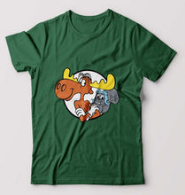 Load image into Gallery viewer, The Adventures of Rocky and Bullwinkle and Friends T-Shirt for Men-Bottle Green-Ektarfa.online
